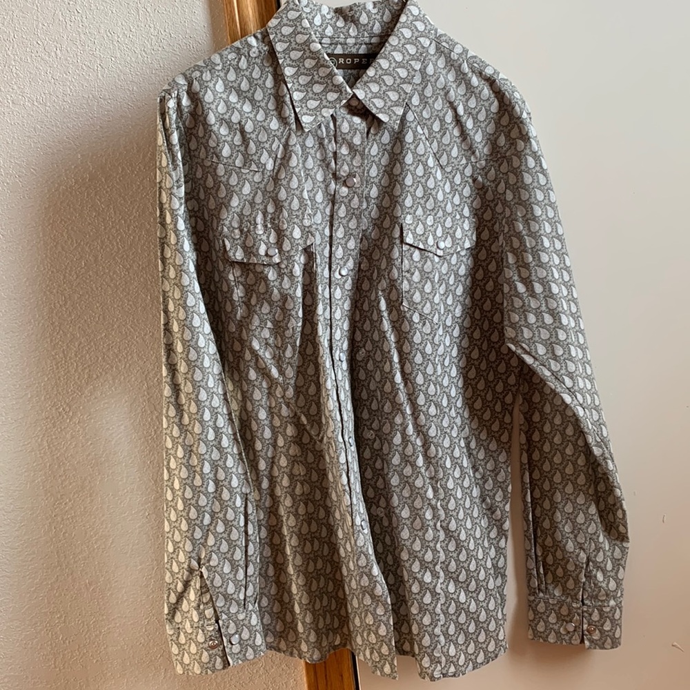 Womens paisley button up shirt